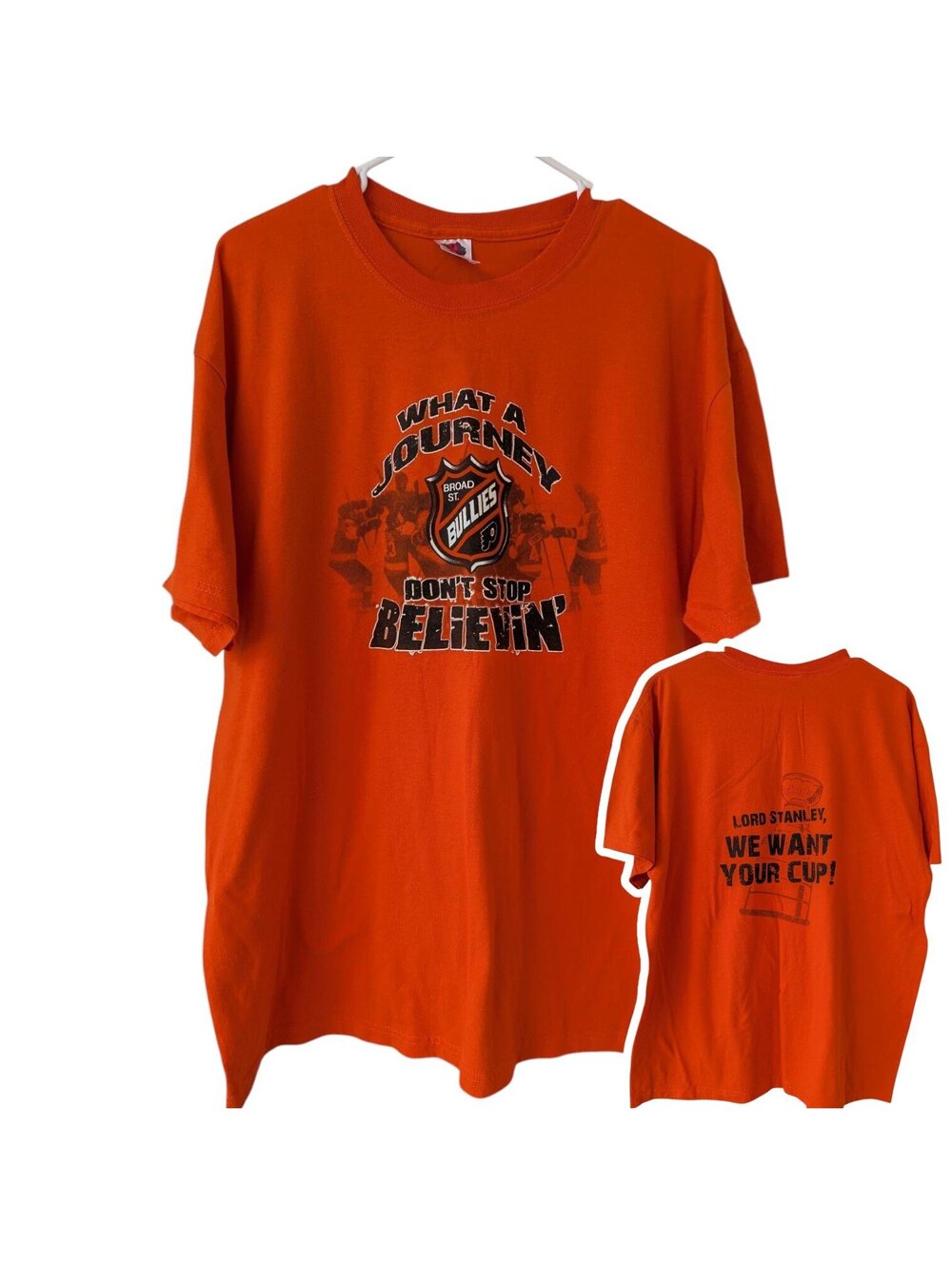 Vintage Y2K Philadelphia Flyers T-shirt XL Broad Street Bullies Journey 23x29.5